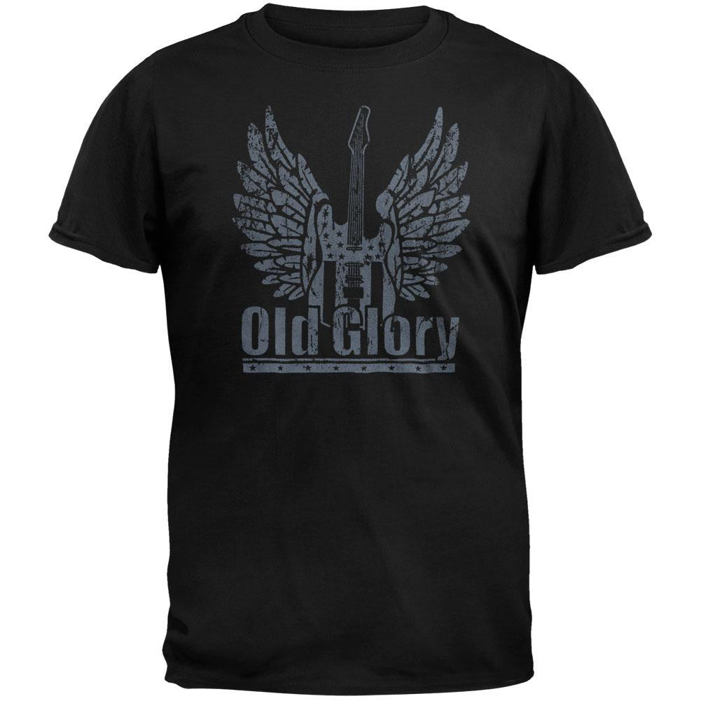 Old Glory Winged Guitar Logo T-Shirt Men's T-Shirts Old Glory 2XL Black