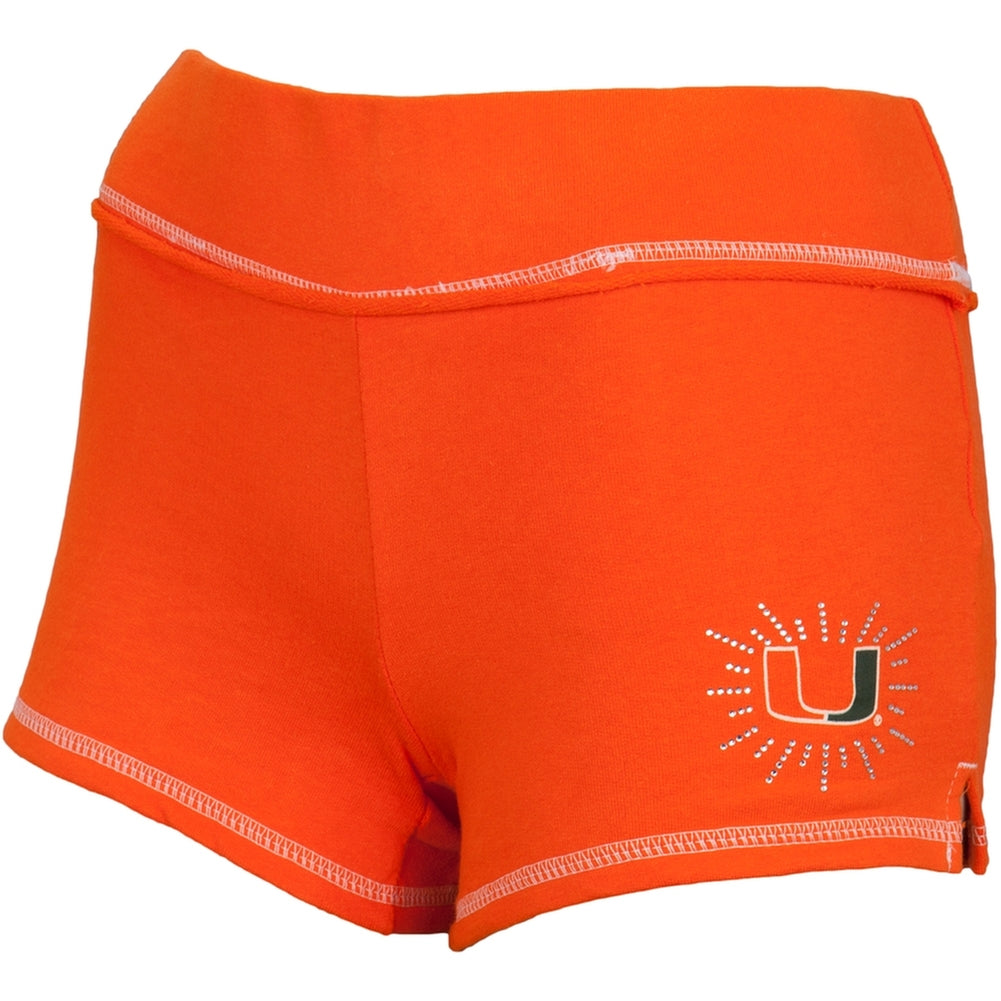 Miami Hurricanes - Rhinestone Ray Team Girls Youth Shorts Youth Shorts Miami Hurricanes 12 Orange 