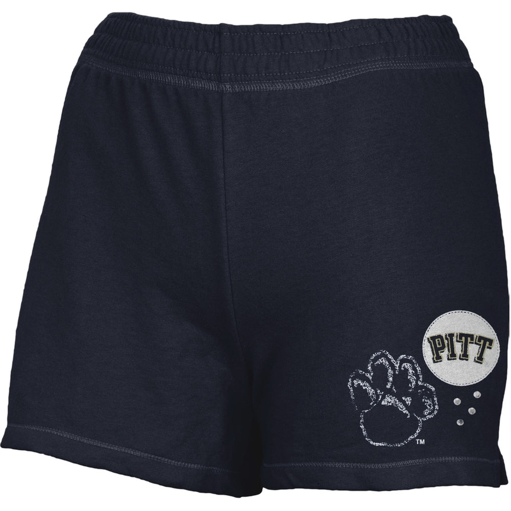 Pittsburgh Panthers - Glitter Logo w/Rhinestones Girls Youth Shorts Youth Shorts Pittsburgh Panthers 12 Blue 