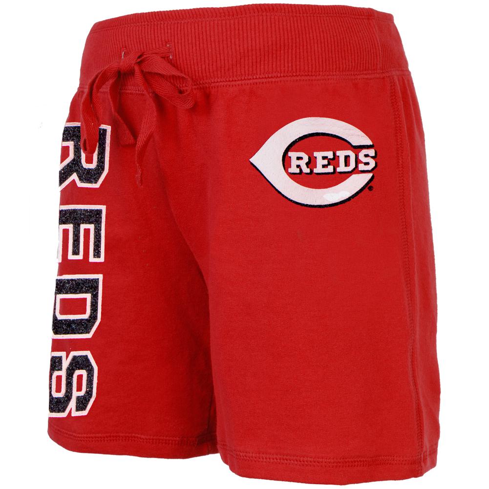 Cincinnati Reds - Glitter Girls Drawstring Juvy Shorts Juvenile Shorts Cincinnati Reds J6 Red 