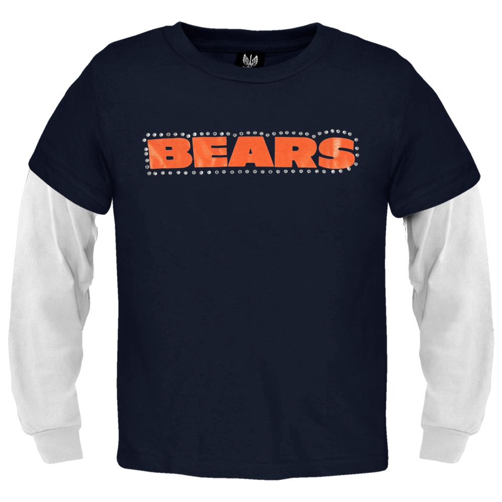 Chicago Bears - Jewel Team Name Girls Juvy 2fer Juvenile T-Shirts Chicago Bears J12/14 Blue 