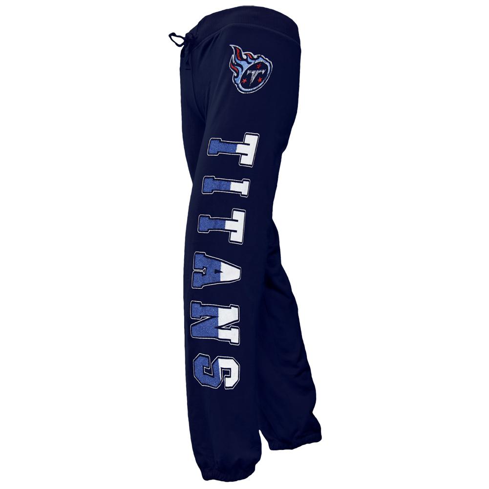 Tennessee Titans - Glitter Logo Girls Youth NFL Sweatpants Youth Sweatpants Tennessee Titans 14-Dec Blue