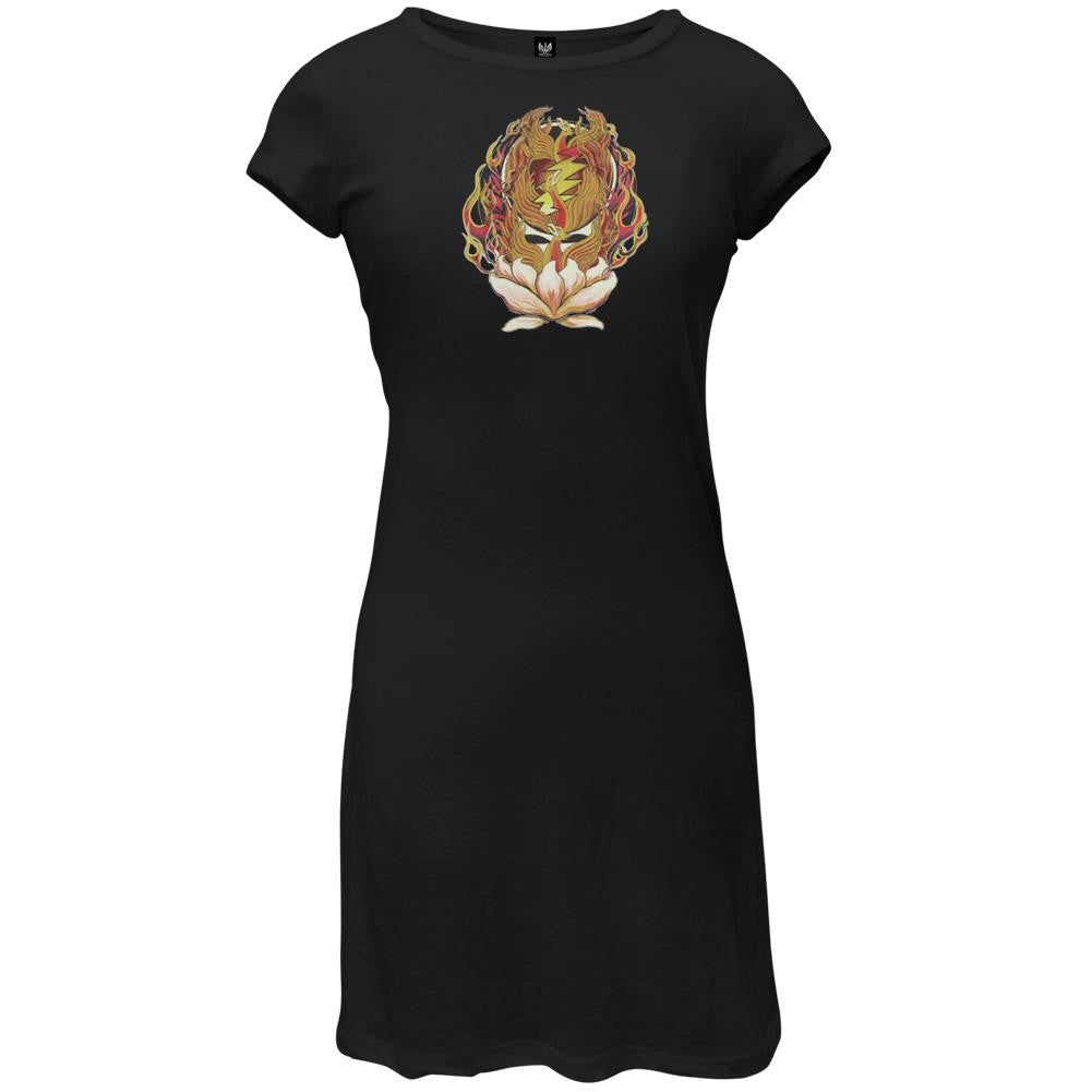 Grateful Dead - Phoenix Rising SYF Black Juniors Cap Sleeve Dress Juniors Dresses Grateful Dead   