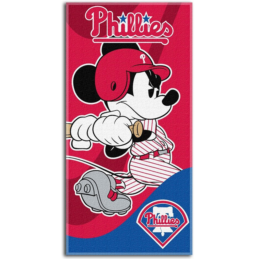 Philadelphia Phillies - Mickey Batting Velour Beach Towel Beach Towels Old Glory OS Red 