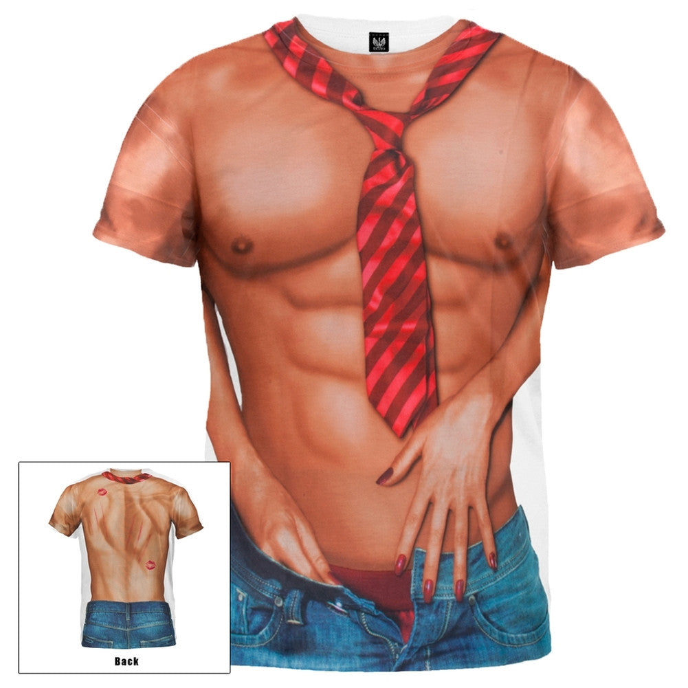 Faux Real - Sexy Man Handling Costume T-Shirt Men's T-Shirts Faux Real 2XL Multi