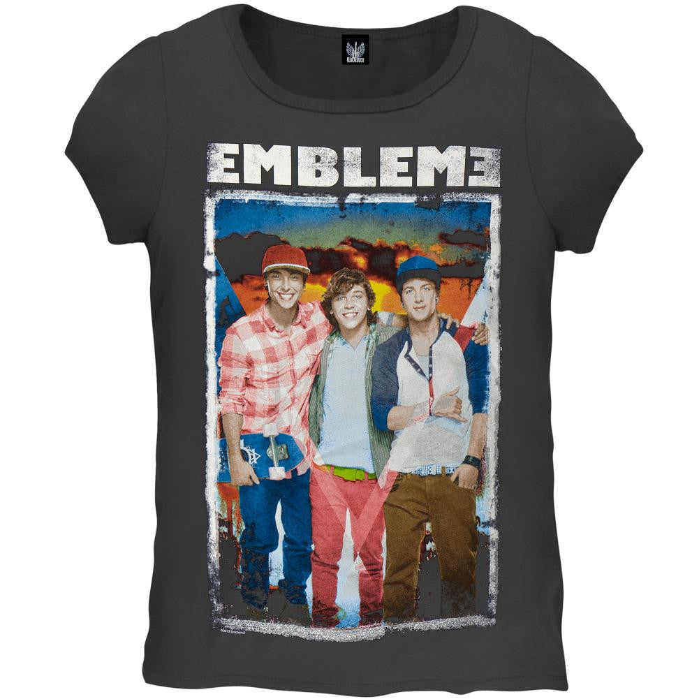 Emblem3 - Sunset Group Photo Girls Youth T-Shirt Youth T-Shirts Emblem3 XL Black