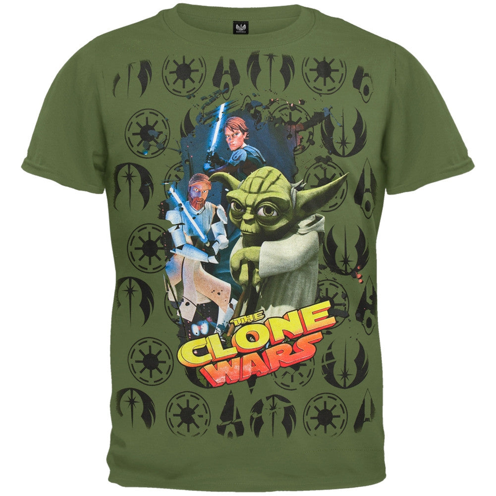 Star Wars - Clone Wars Symbols Youth T-Shirt Youth T-Shirts Star Wars YSX Dark Green