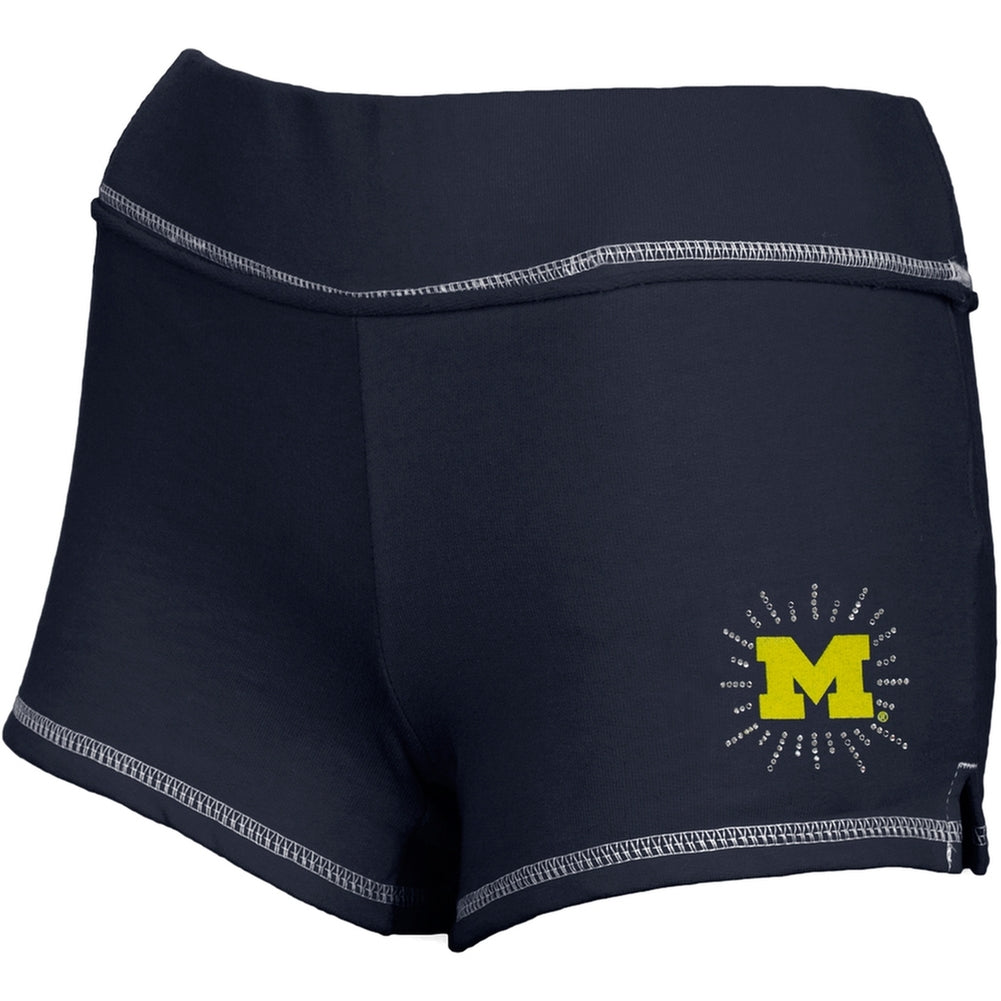 Michigan Wolverines - Rhinestone Ray Team Girls Juvy Shorts Juvenile Shorts Michigan Wolverines J8 Blue 