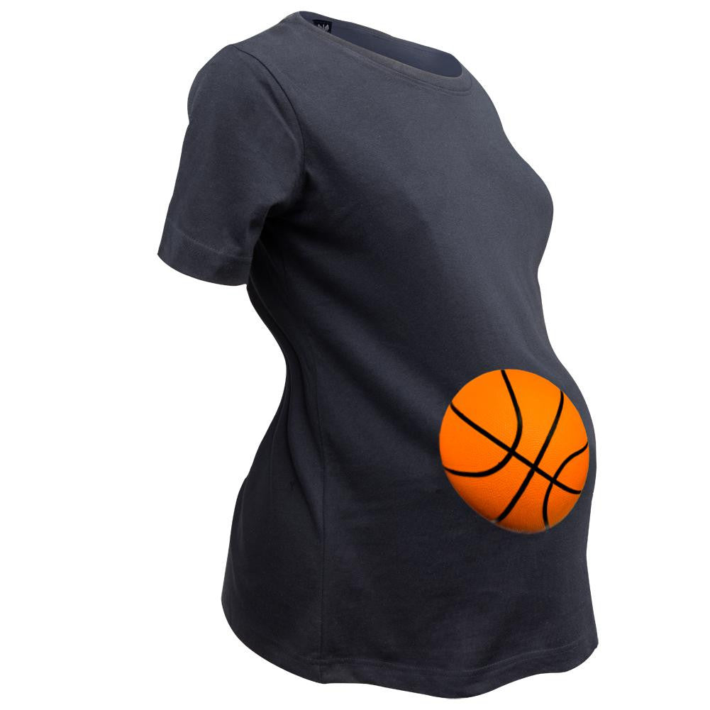 Halloween Basketball Belly Women's Maternity Costume T-Shirt Maternity T-Shirts Old Glory   