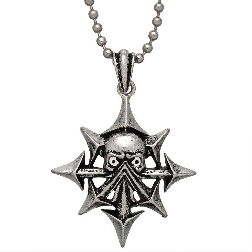 Silvertone Demon Compass Pendant Pendants Old Glory   