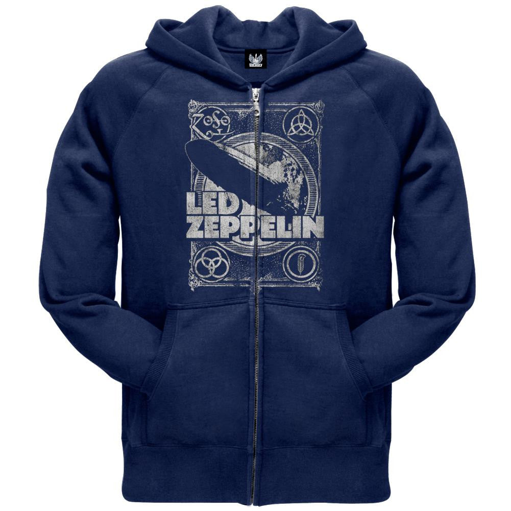 Led Zeppelin You Shook Me Mens Zip Hoodie Men's Hoodies Led Zeppelin SM Blue 