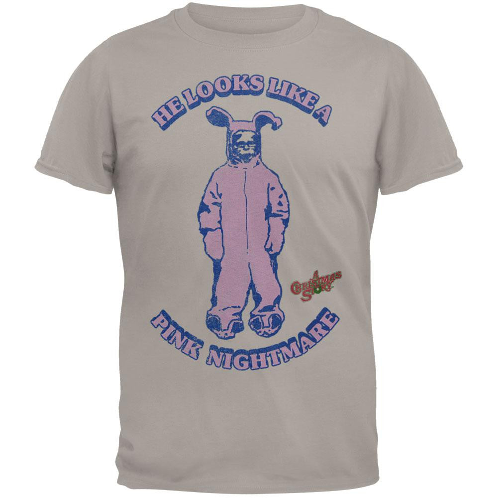 A Christmas Story - Pink Nightmare T-Shirt Men's T-Shirts A Christmas Story SM Grey 