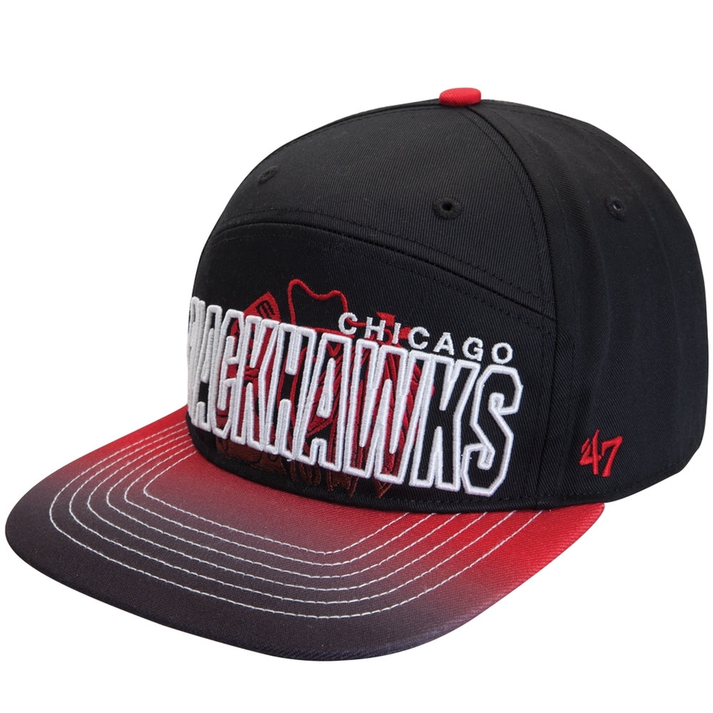 Chicago Blackhawks - Logo Glowdown Snapback Cap Adjustable Baseball Caps Old Glory OS Black 