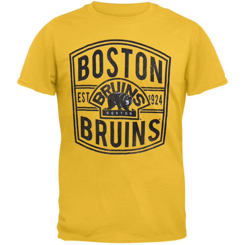 Boston Bruins - Flanker Premium T-Shirt Men's T-Shirts Boston Bruins SM Yellow 