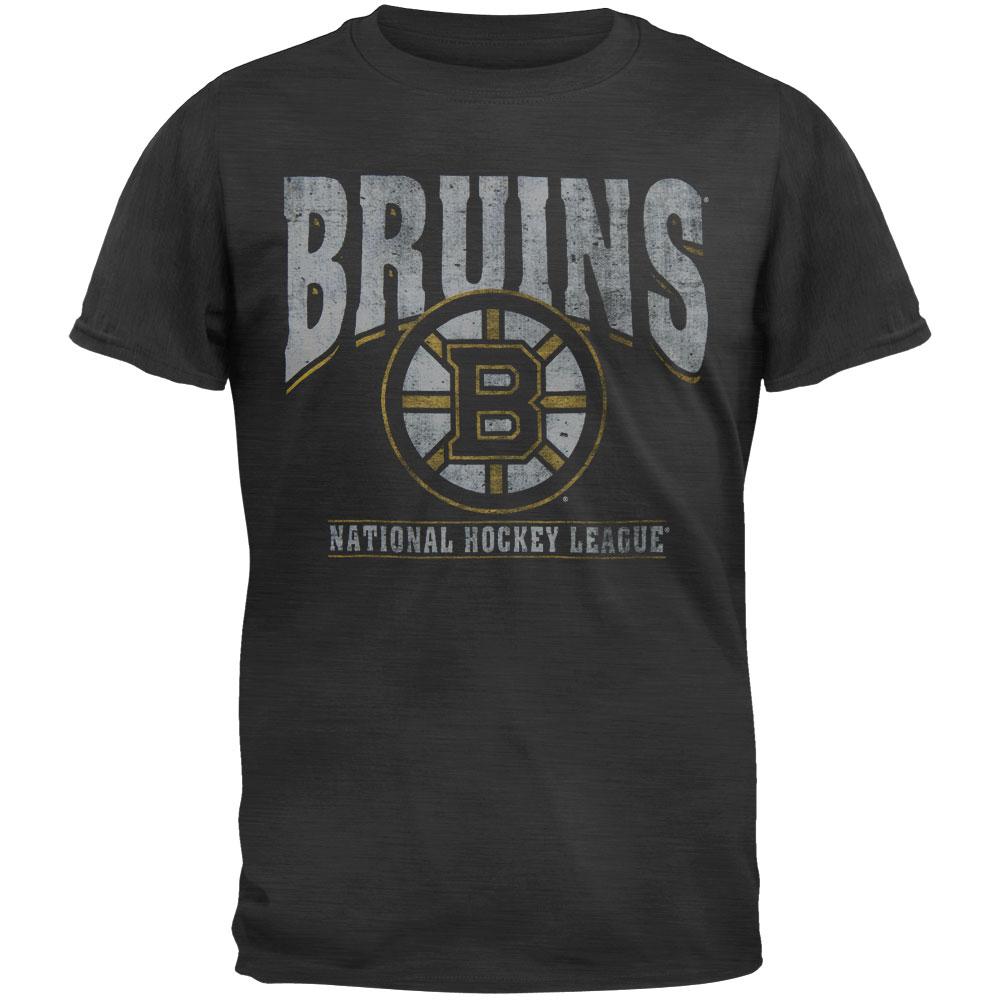 Boston Bruins - Logo Scrum Premium Grey T-Shirt Men's T-Shirts Boston Bruins SM Black 
