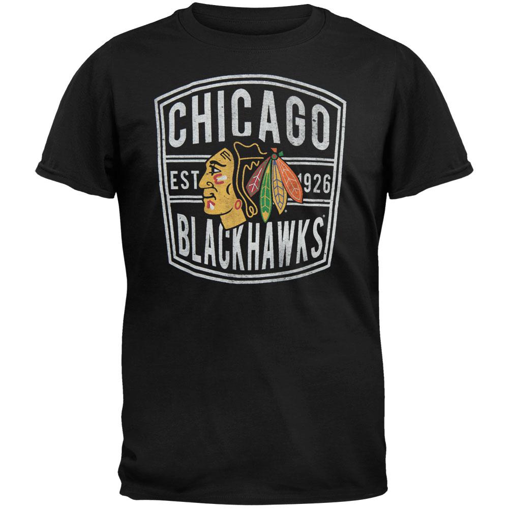 Chicago Blackhawks - Flanker Premium T-Shirt Men's T-Shirts Chicago Blackhawks SM Black 