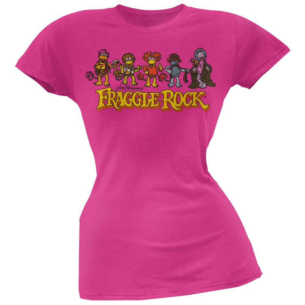 Fraggle Rock - Character Line-Up Juniors T-Shirt Juniors T-Shirts Fraggle Rock SM Pink 