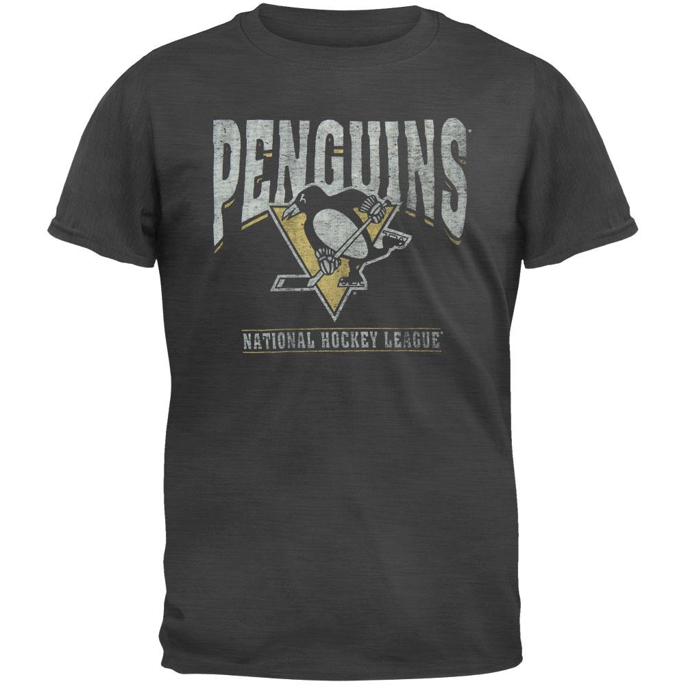 Pittsburgh Penguins - Logo Scrum Premium Grey T-Shirt Men's T-Shirts Pittsburgh Penguins 2XL Grey 