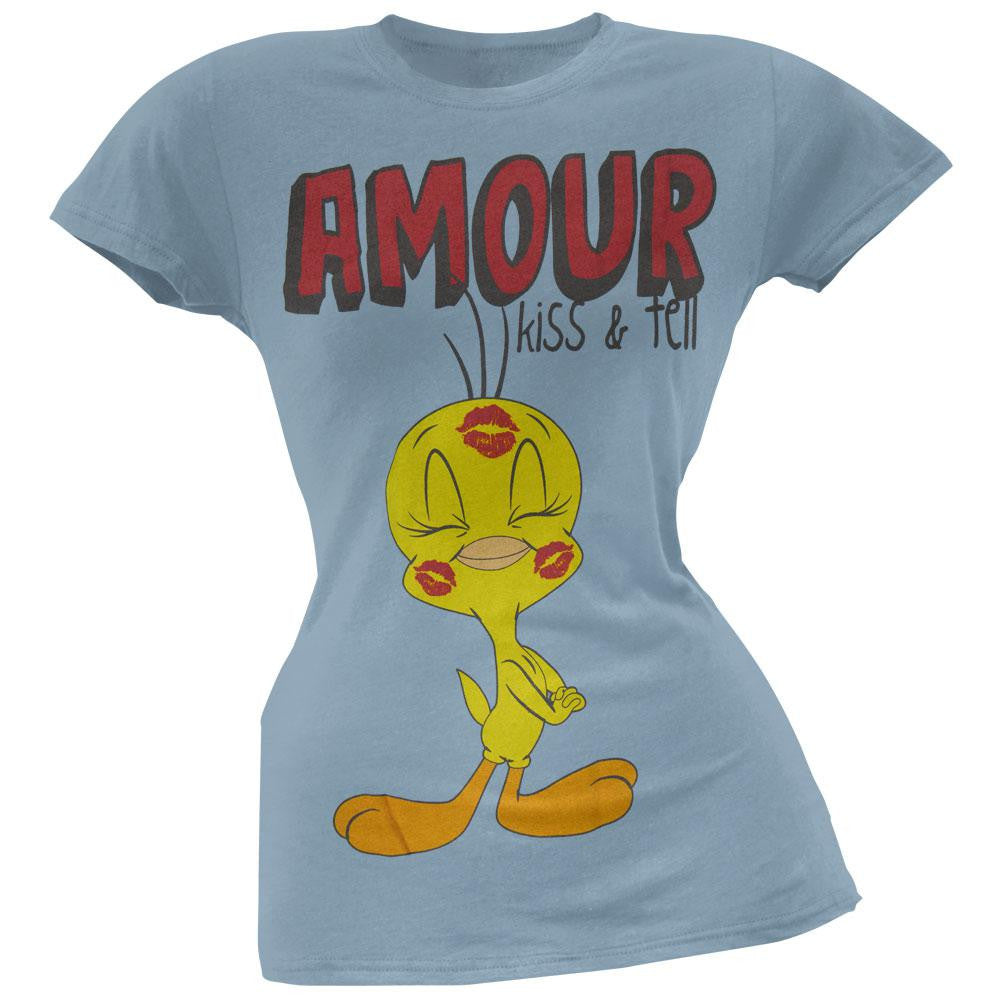 Looney Tunes - Tweety Amour Juniors T-Shirt Juniors T-Shirts Looney Tunes SM Blue 