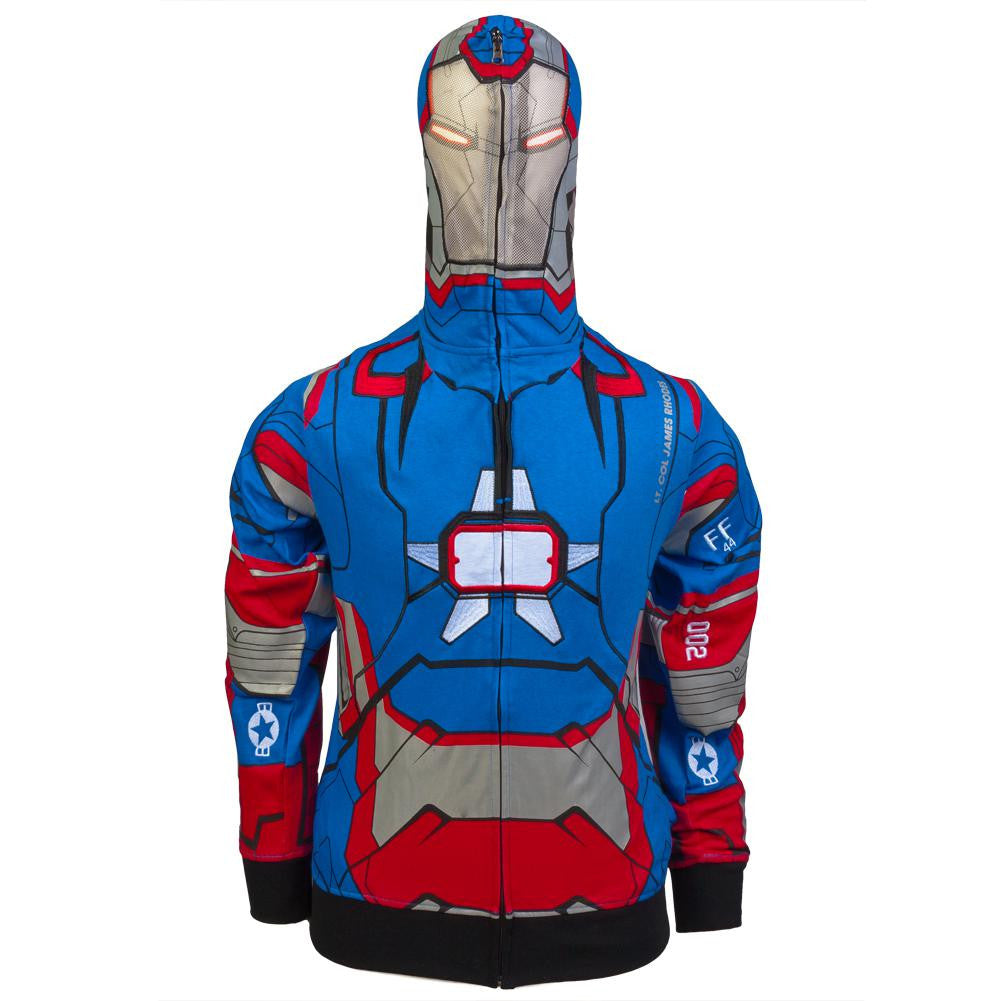 Iron Man - I Am Iron Patriot Costume Zip Hoodie Men's Hoodies Iron Man   