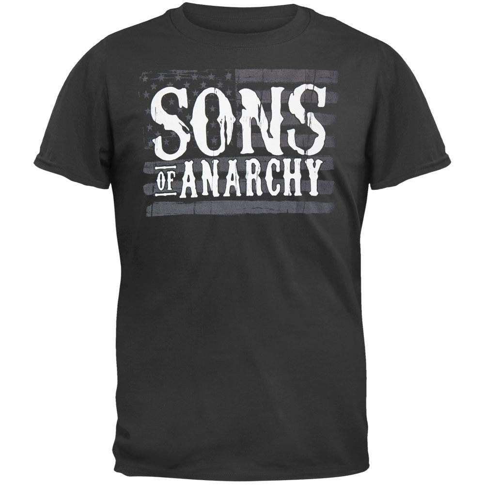 Sons of Anarchy - Black & White Americana Reaper T-Shirt Men's T-Shirts Sons of Anarchy SM Black 