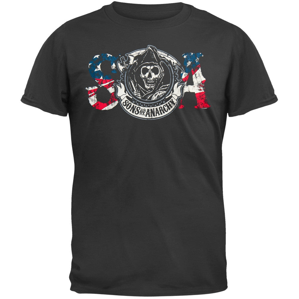 Sons of Anarchy - Reaper Colored Flag T-Shirt Men's T-Shirts Sons of Anarchy SM Black 