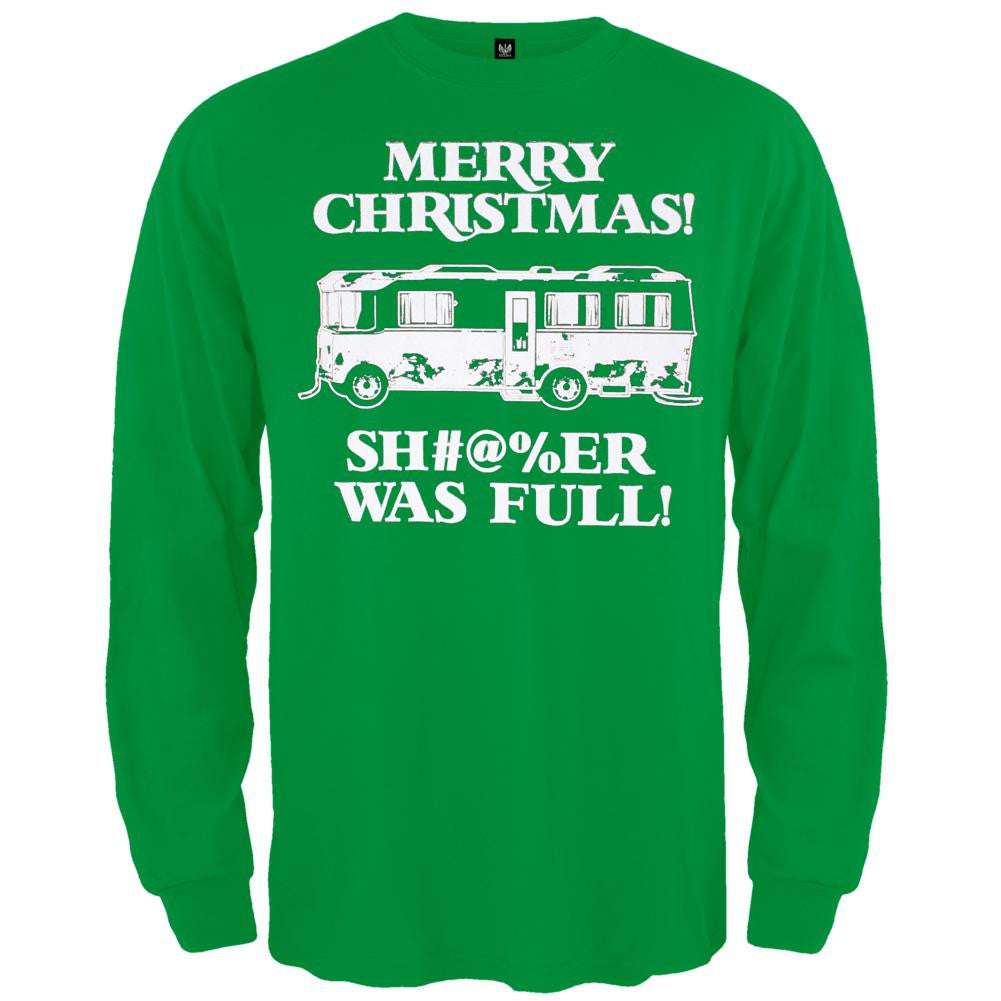 Christmas Vacation - Shitter Was Full Green Long Sleeve T-Shirt Men's Long Sleeves National Lampoon 2XL Green 