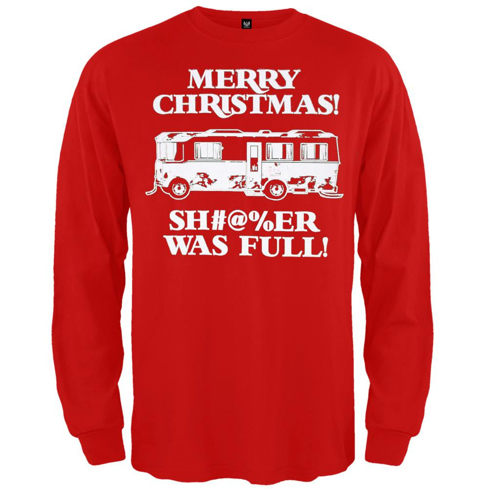 Christmas Vacation - Shitter Was Full Red Long Sleeve T-Shirt Men's Long Sleeves National Lampoon SM Red 