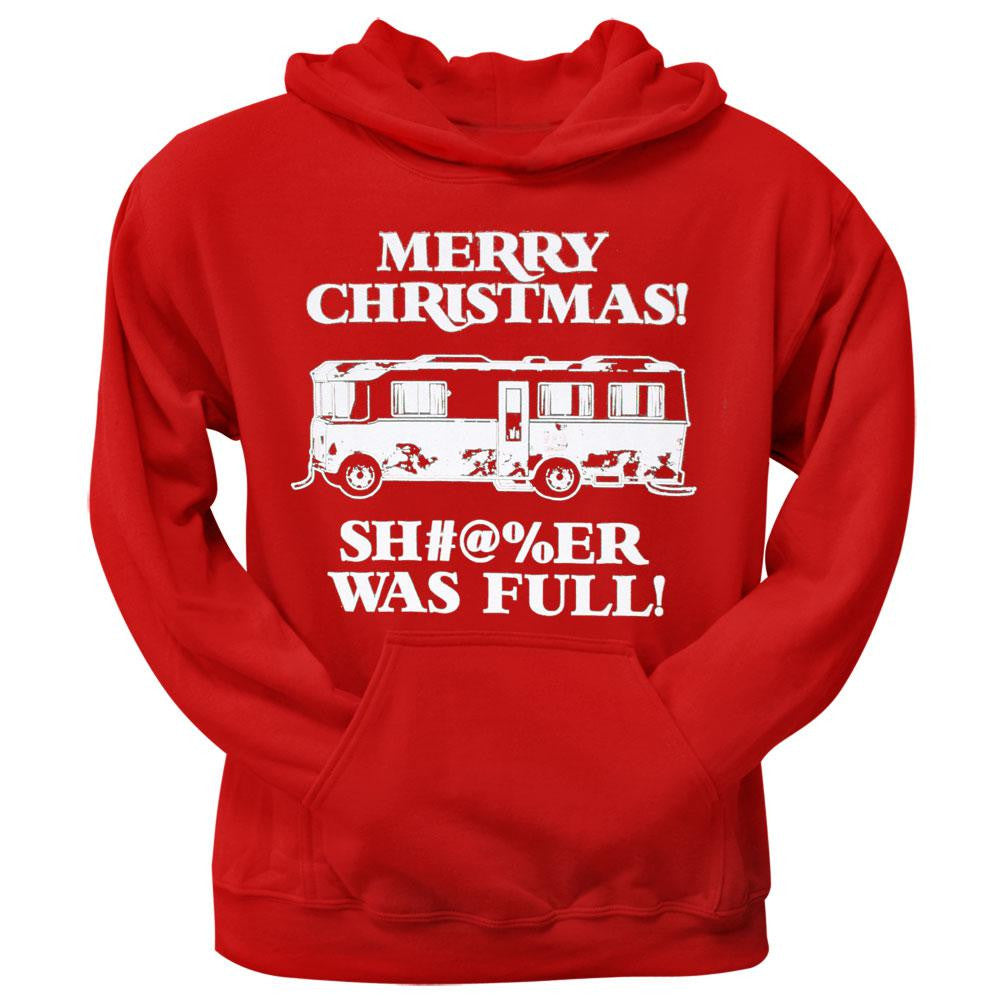 National Lampoons Christmas Vacation - Shitter Was Full Mens Red Pullover Hoodie Men's Hoodies National Lampoon SM Red