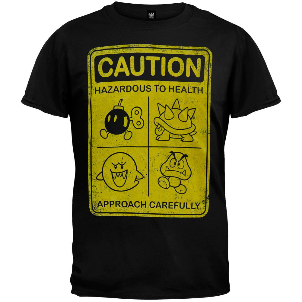 Nintendo - Caution T-Shirt Men's T-Shirts Nintendo XL Black