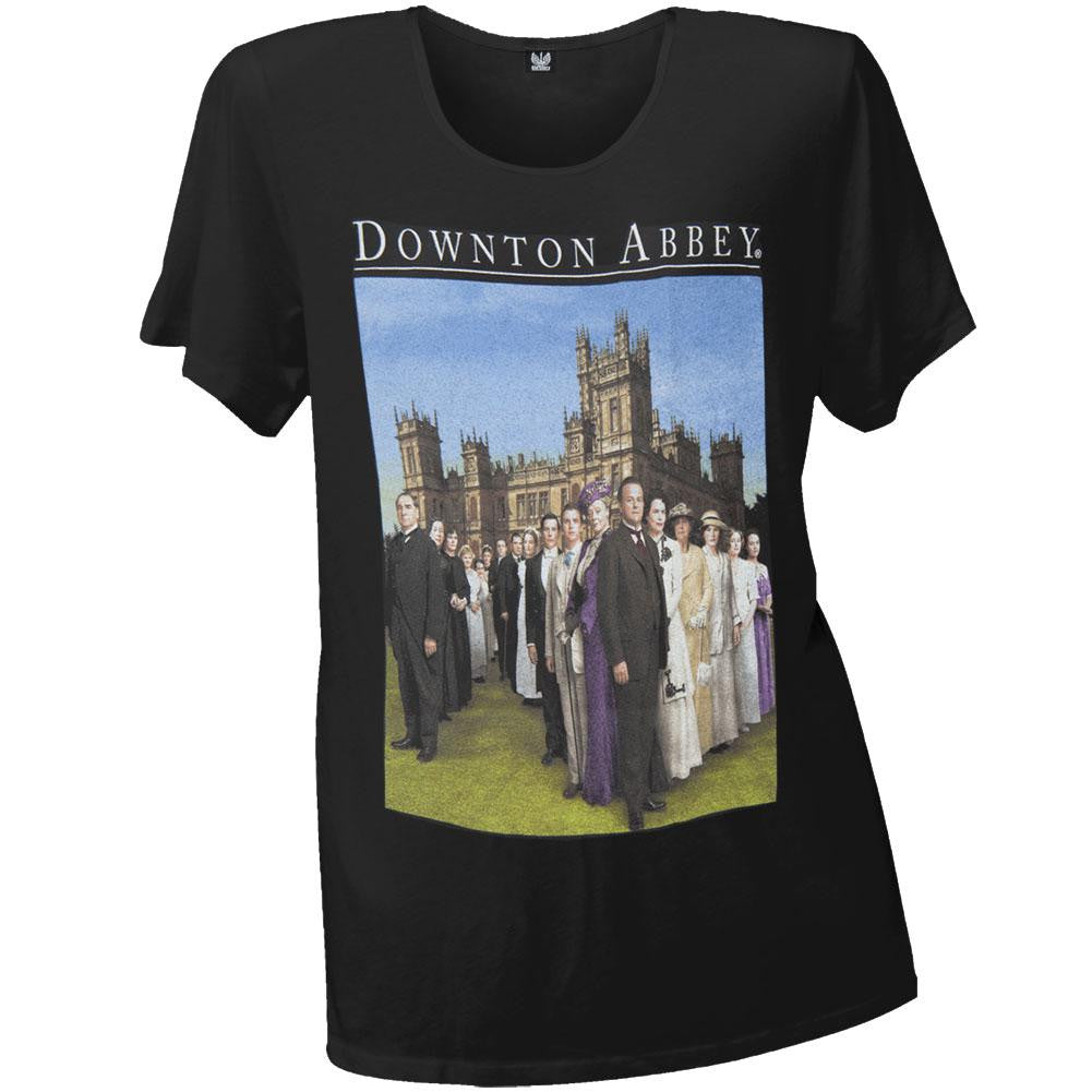 Downton Abbey - Downton Family Juniors T-Shirt Juniors T-Shirts Downton Abbey SM Black