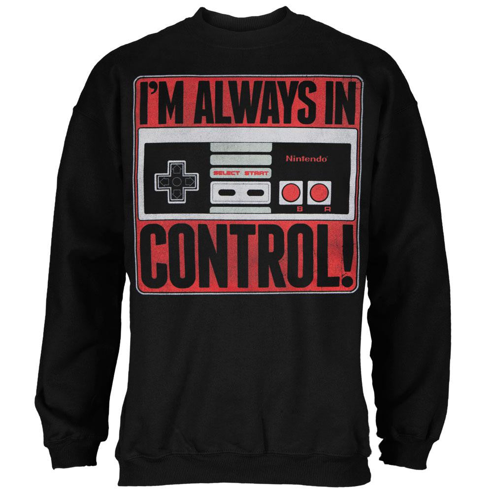 Nintendo - Always in Control Crewneck Sweatshirt Men's Sweatshirts Nintendo SM Black