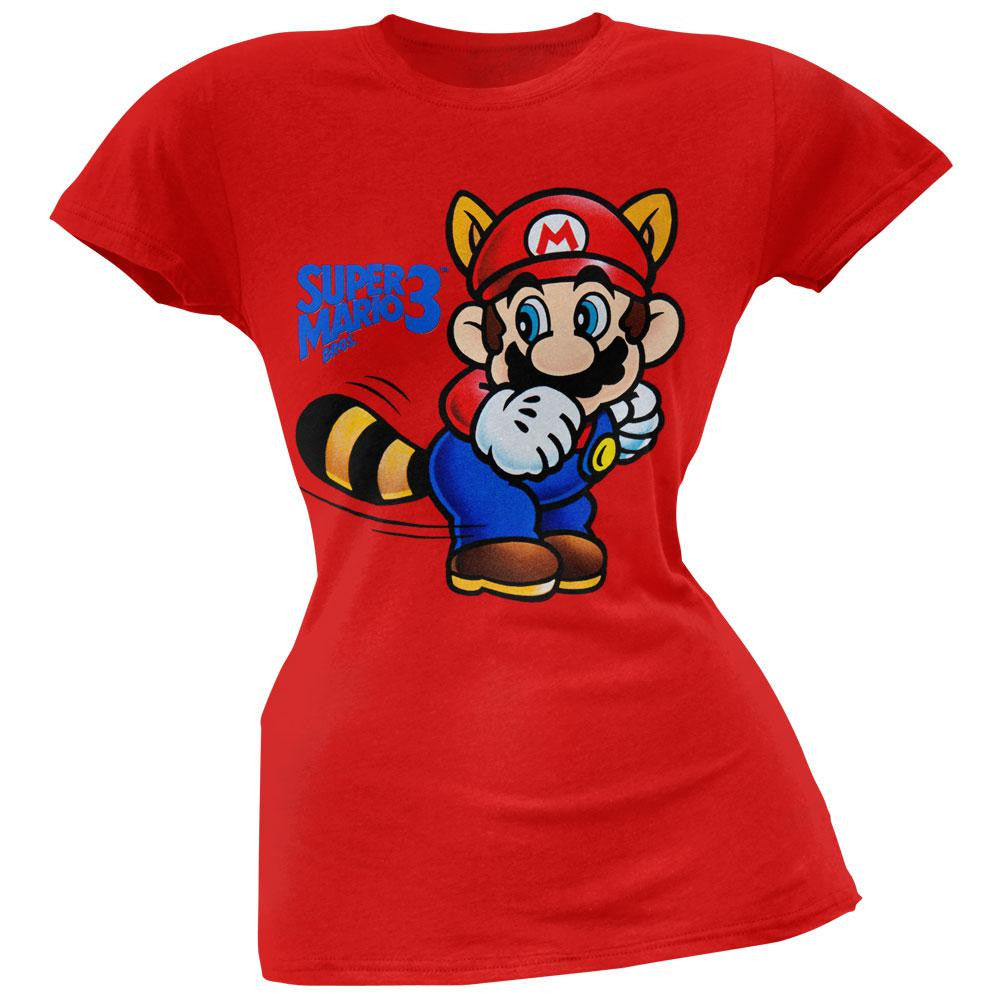 Nintendo - Super Mario 3 Tail Juniors T-Shirt Juniors T-Shirts Nintendo SM Red 