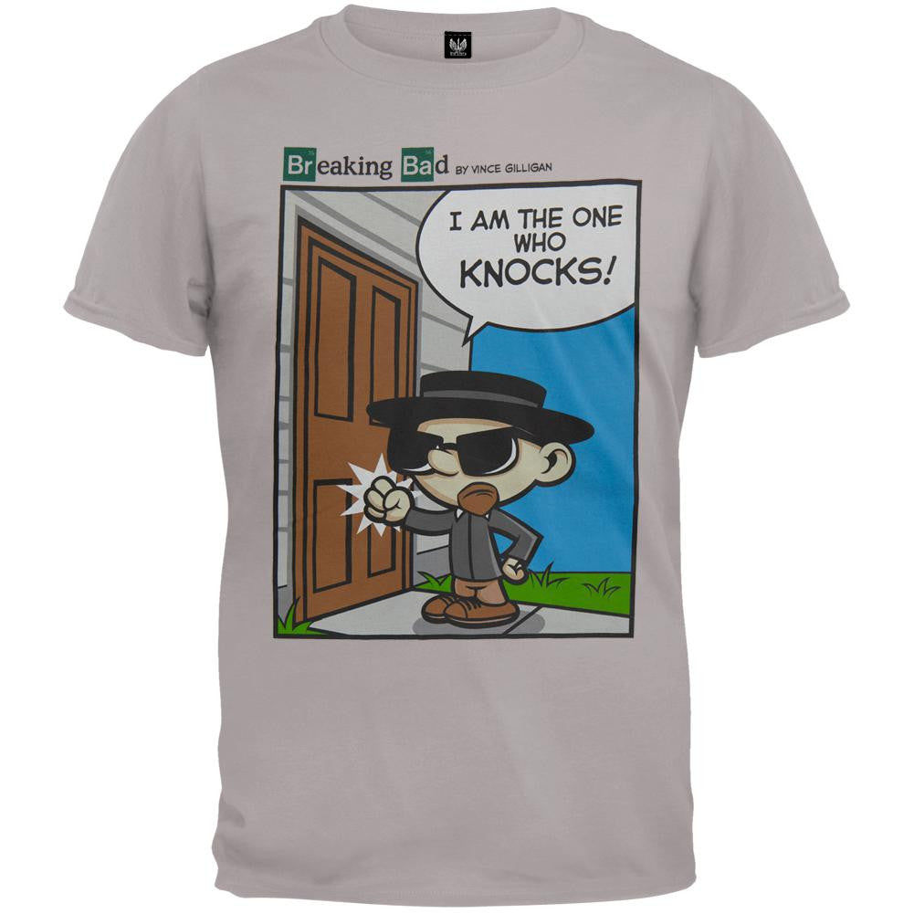 Breaking Bad - I Am the One Who Knocks Soft T-Shirt Men's T-Shirts Breaking Bad SM Grey 