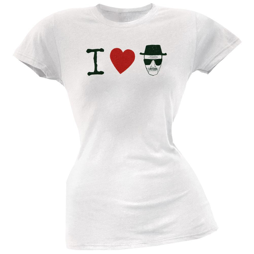 Breaking Bad - I Heart Heisenberg White Womens Juniors T Shirt Juniors T-Shirts Breaking Bad SM White