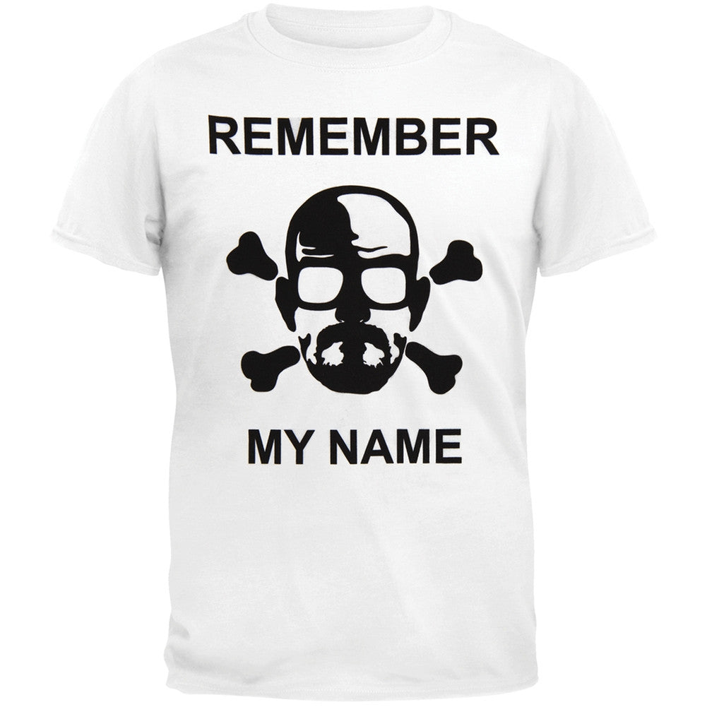 Breaking Bad - Remember My Name Crossbones White Mens T Shirt Men's T-Shirts Breaking Bad SM White