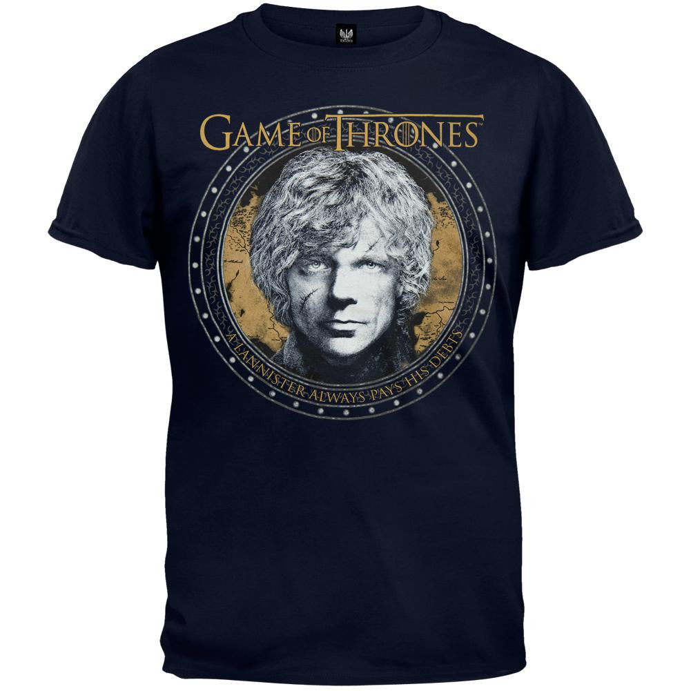 Game of Thrones - Tyrion Circle T-Shirt Men's T-Shirts Game of Thrones 2XL Dark Blue 