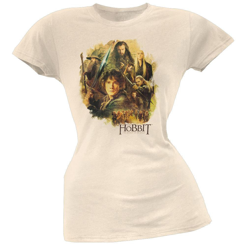 The Hobbit - Collage Juniors T-Shirt Juniors T-Shirts The Hobbit LG Off-White 