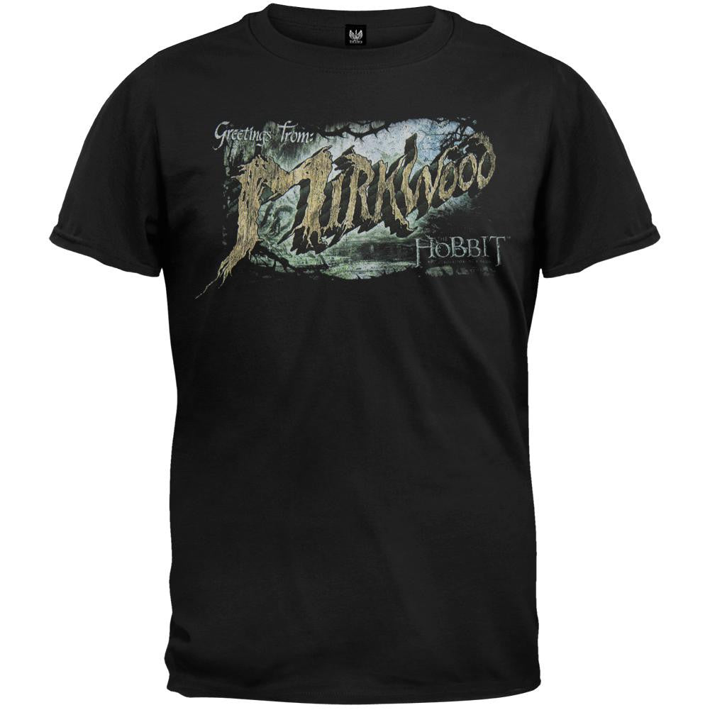 The Hobbit - Greetings From Mirkwood Soft T-Shirt Men's T-Shirts The Hobbit 2XL Black