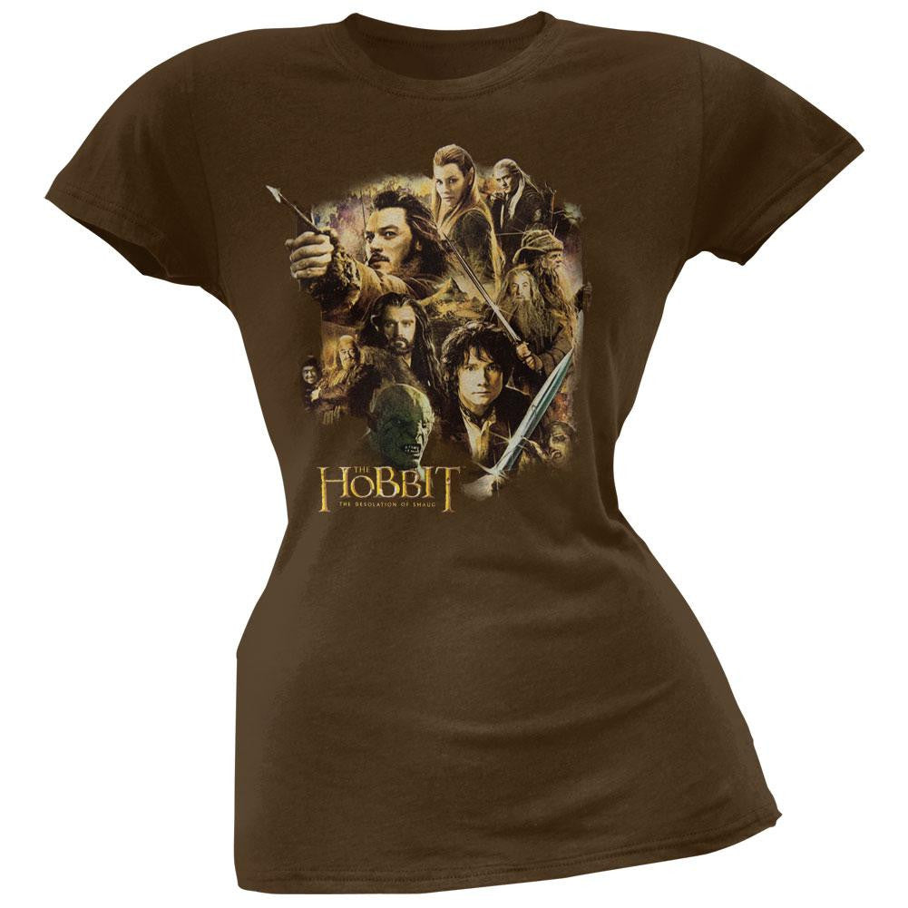 The Hobbit - Middle Earth Cast Juniors T-Shirt Juniors T-Shirts The Hobbit LG Brown 