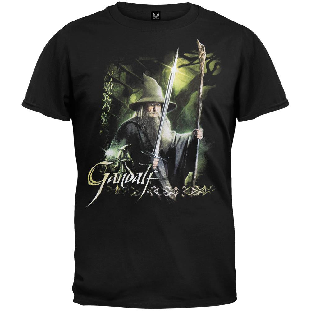 The Hobbit - Gandalf Sword & Staff T-Shirt Men's T-Shirts The Hobbit 2XL Black 