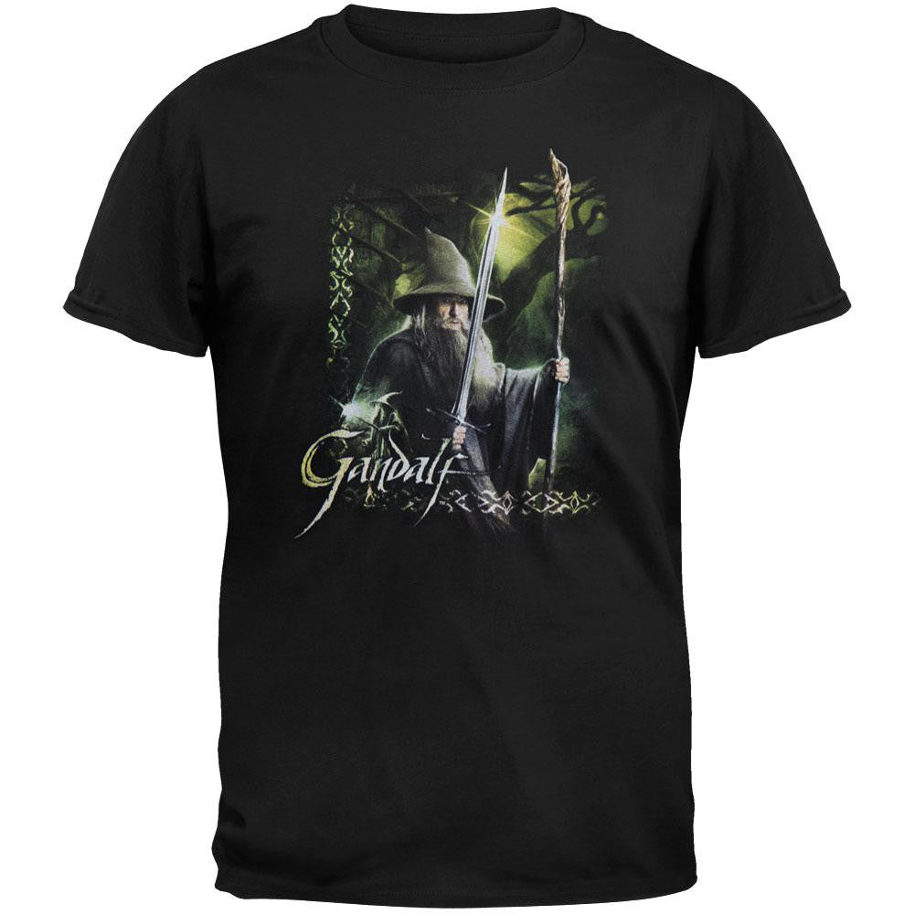 The Hobbit - Gandalf Sword & Staff Youth T-Shirt Youth T-Shirts The Hobbit LG Black 