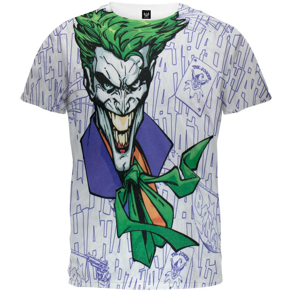 Batman - Laugh Clown Laugh All Over T-Shirt Men's T-Shirts Batman SM White 