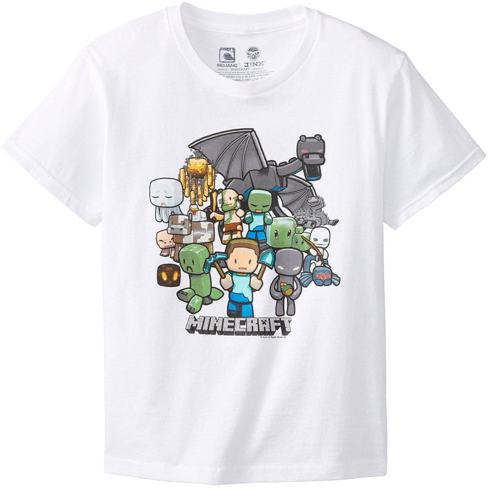 Minecraft - Party Youth T-Shirt Youth T-Shirts Minecraft YXS White 