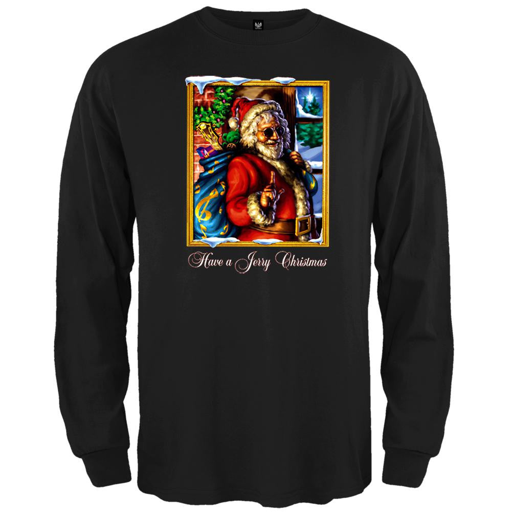 Grateful Jerry Garcia Have a Jerry Christmas Black Long Sleeve T-Shirt Men's Long Sleeves Grateful Dead SM Black