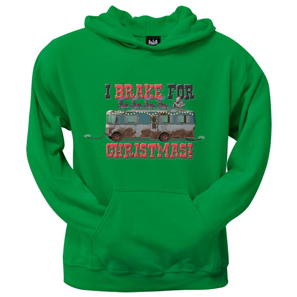 Christmas Vacation - I Brake For Christmas Irish Green Mens Pullover Hoodie Men's Hoodies National Lampoon SM Green