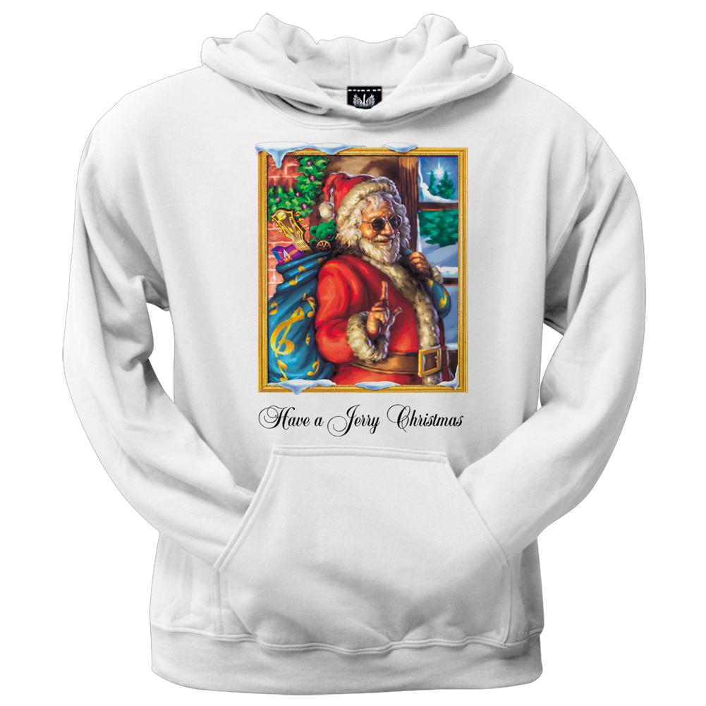 Grateful Jerry Garcia Have a Jerry Christmas White Pullover Hoodie Men's Hoodies Grateful Dead SM White