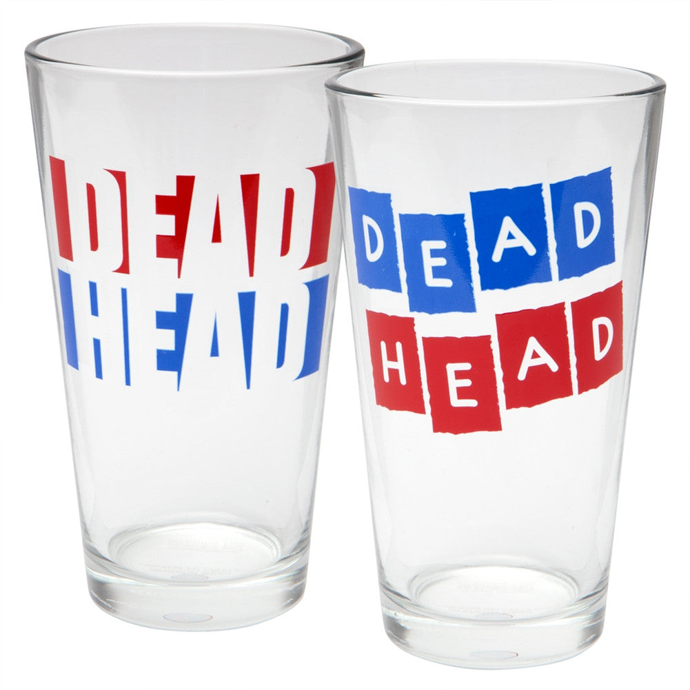 Grateful Dead - Deadheads Two Pack Pint Set Pint Glasses Old Glory OS Multi 