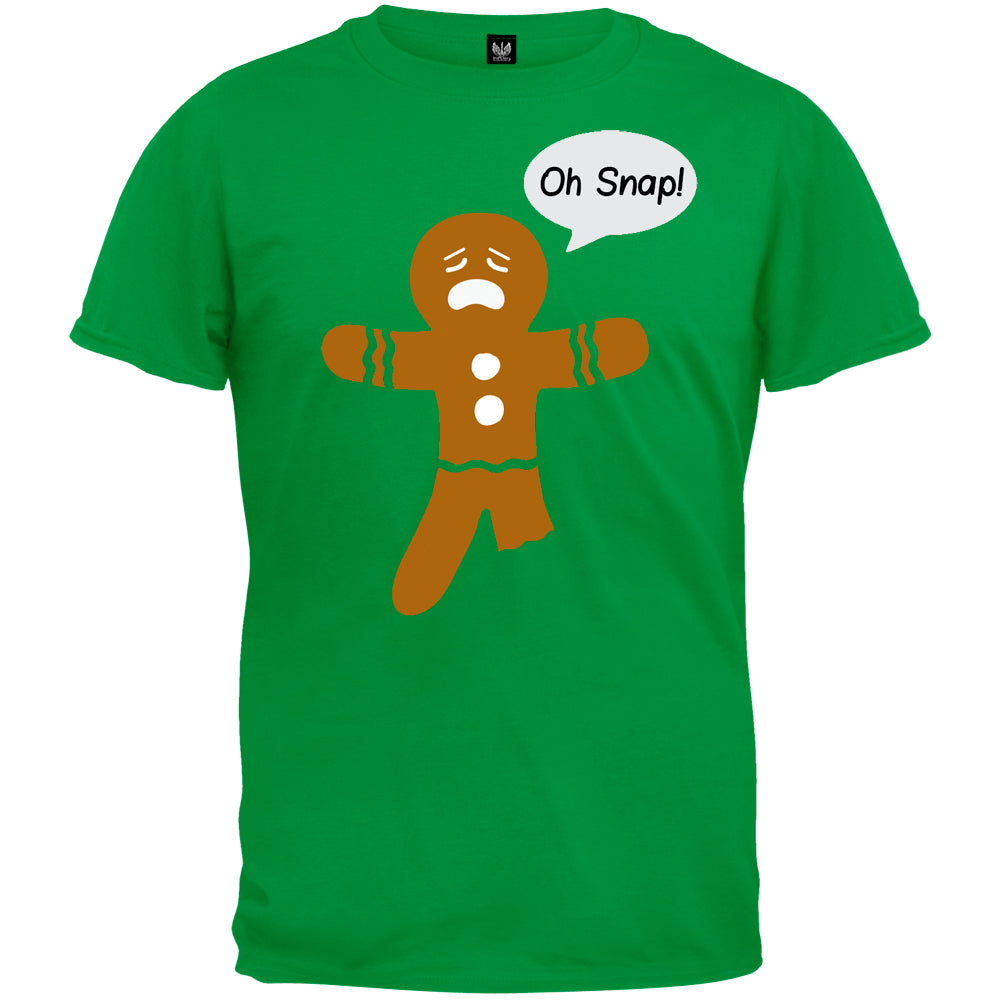 Oh Snap! Gingerbread Man T-Shirt Men's T-Shirts Old Glory 3XL Irish Green 