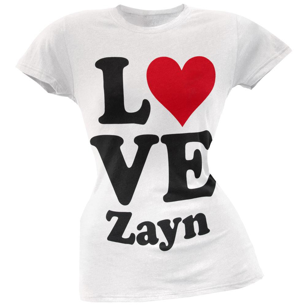 One Direction - Heart Zayn Juniors T-Shirt Juniors T-Shirts One Direction XS White 